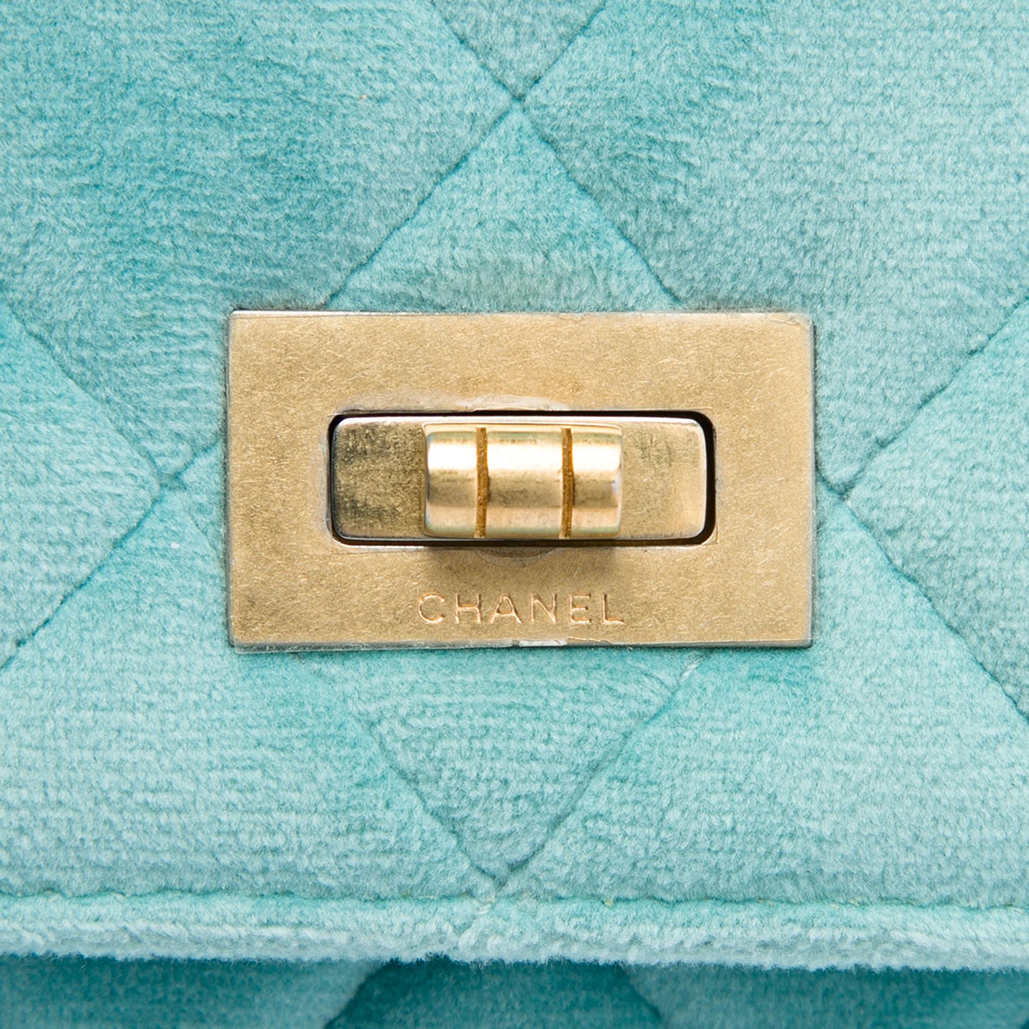 Chanel Quilted Velvet Reissue 2.55 Wallet on Chain