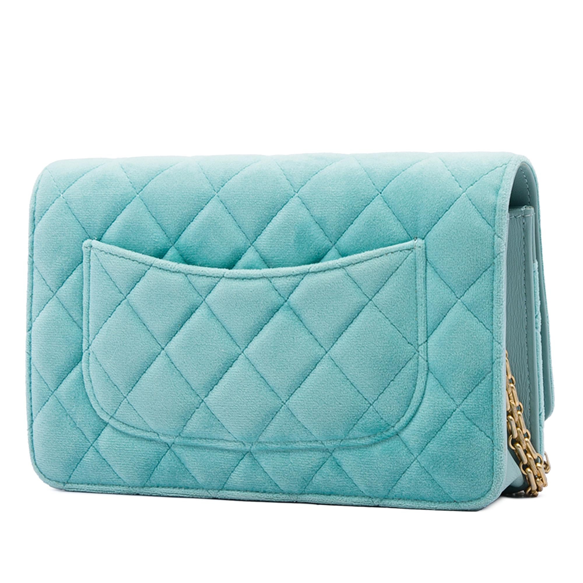 Chanel Quilted Velvet Reissue 2.55 Wallet on Chain