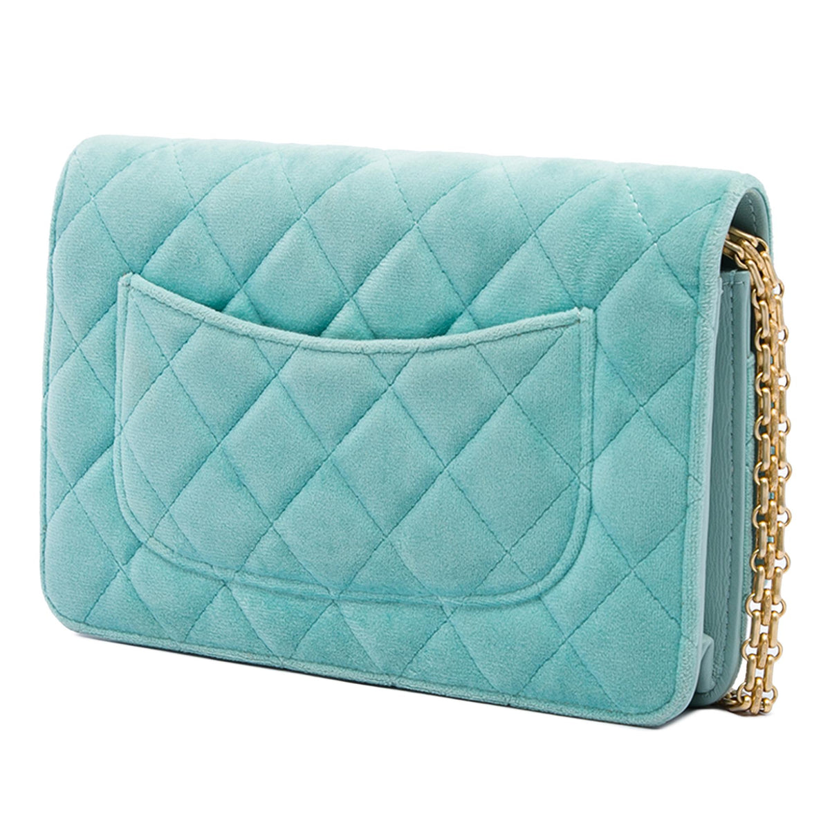 Chanel Quilted Velvet Reissue 2.55 Wallet on Chain