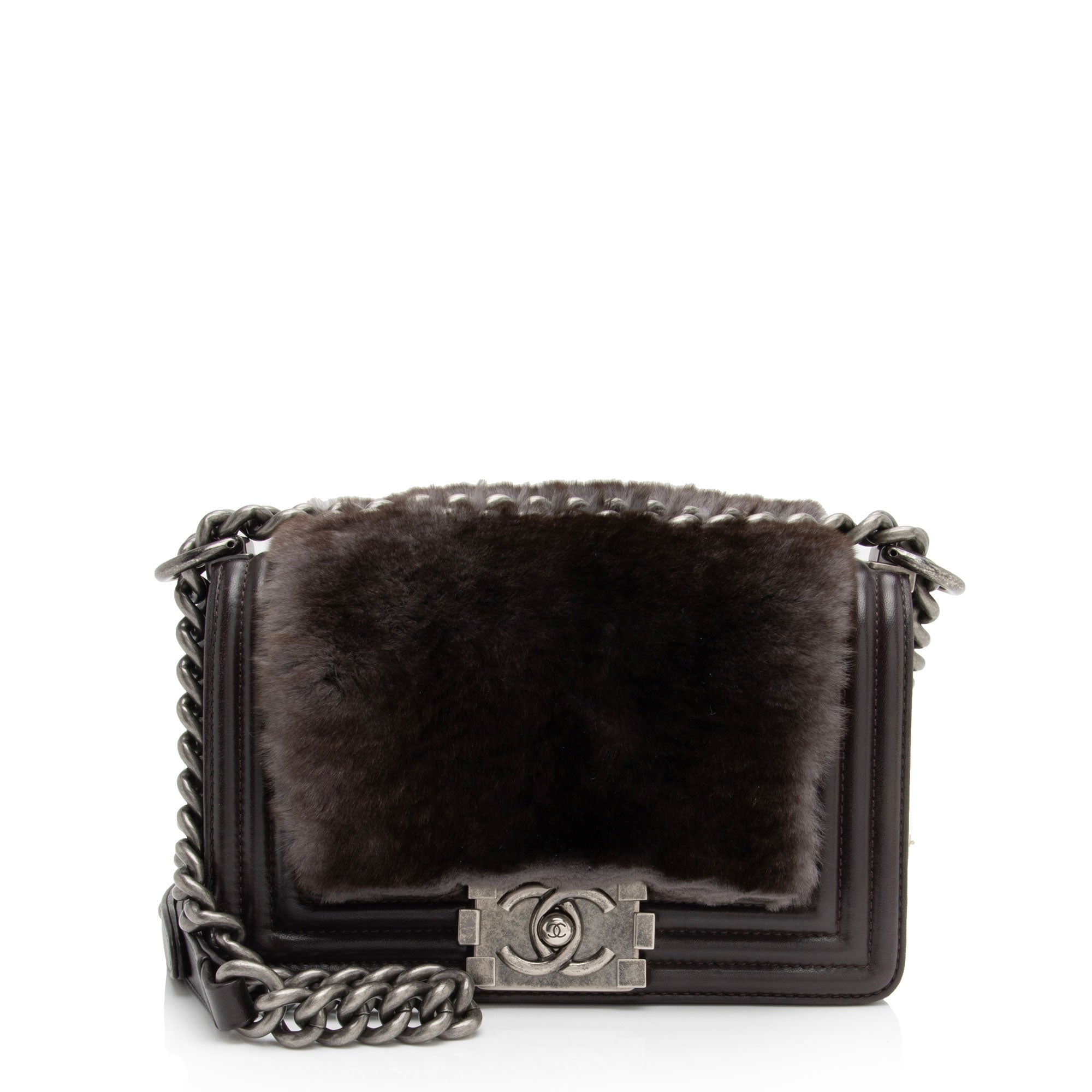 Chanel Rabbit Fur Small Boy Bag