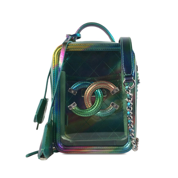 Chanel Rainbow PVC CC Filigree Vertical Vanity Case (SHG-4NUtsV)