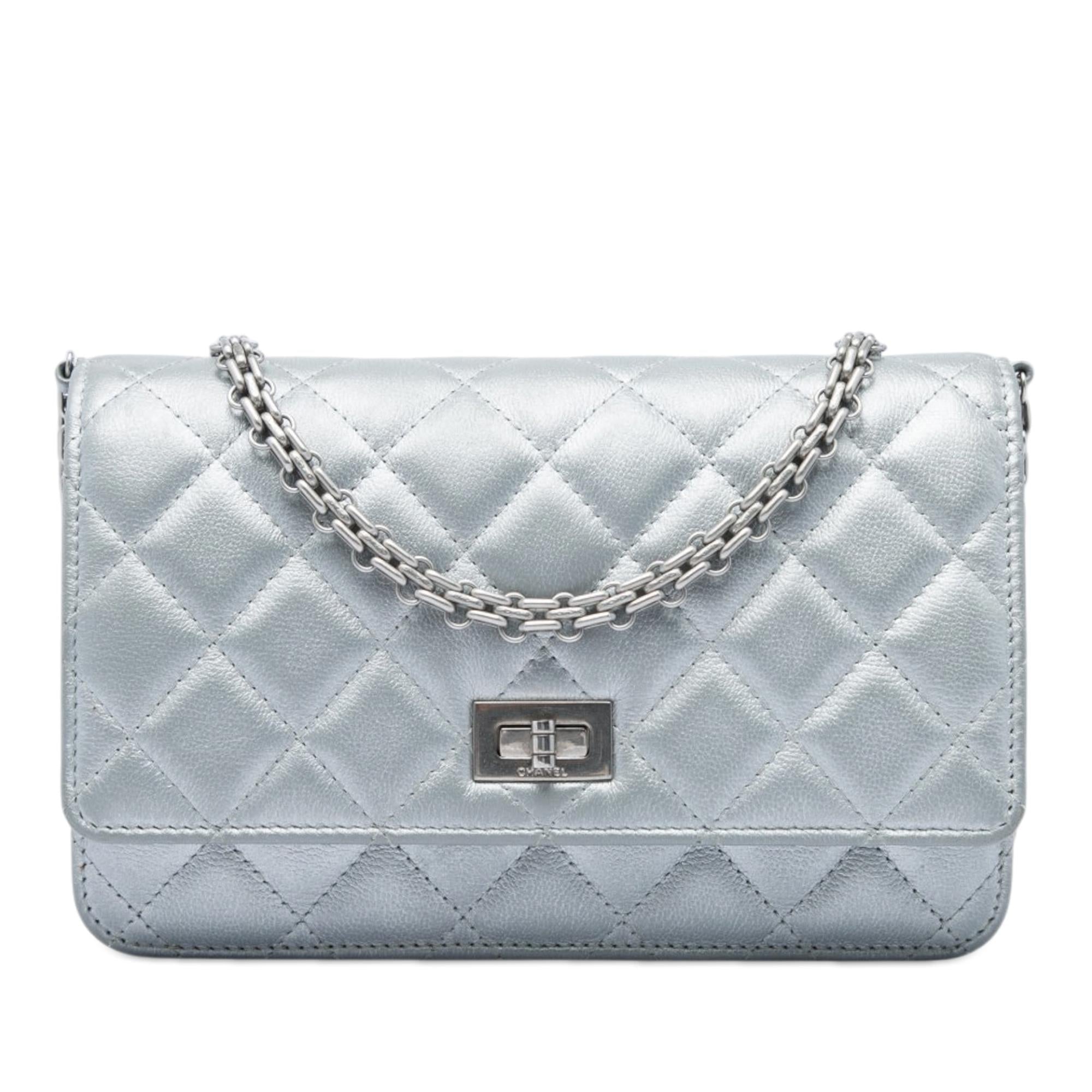 Chanel Reissue 2.55 Quilted Metallic Aged Calfskin Wallet on Chain