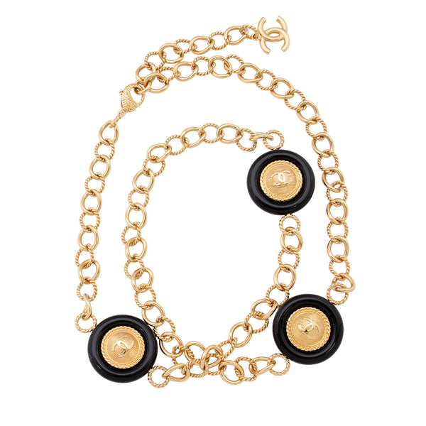 Chanel Resin CC Medallion Paris-Hamburg Long Station Necklace (SHF-40ehZw)