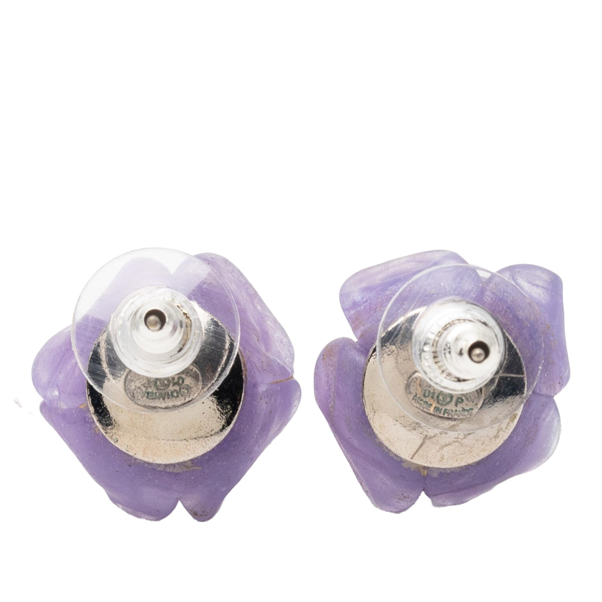 Chanel Resin Camellia Earrings