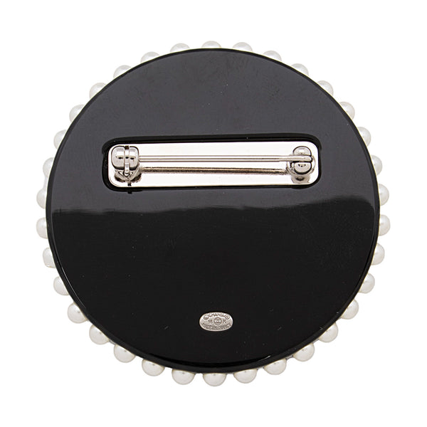 Art Deco Revival Silver Tone Black Rectangular Pin Brooch 2 1/8 Rhinestone  Brooch Pin for Women