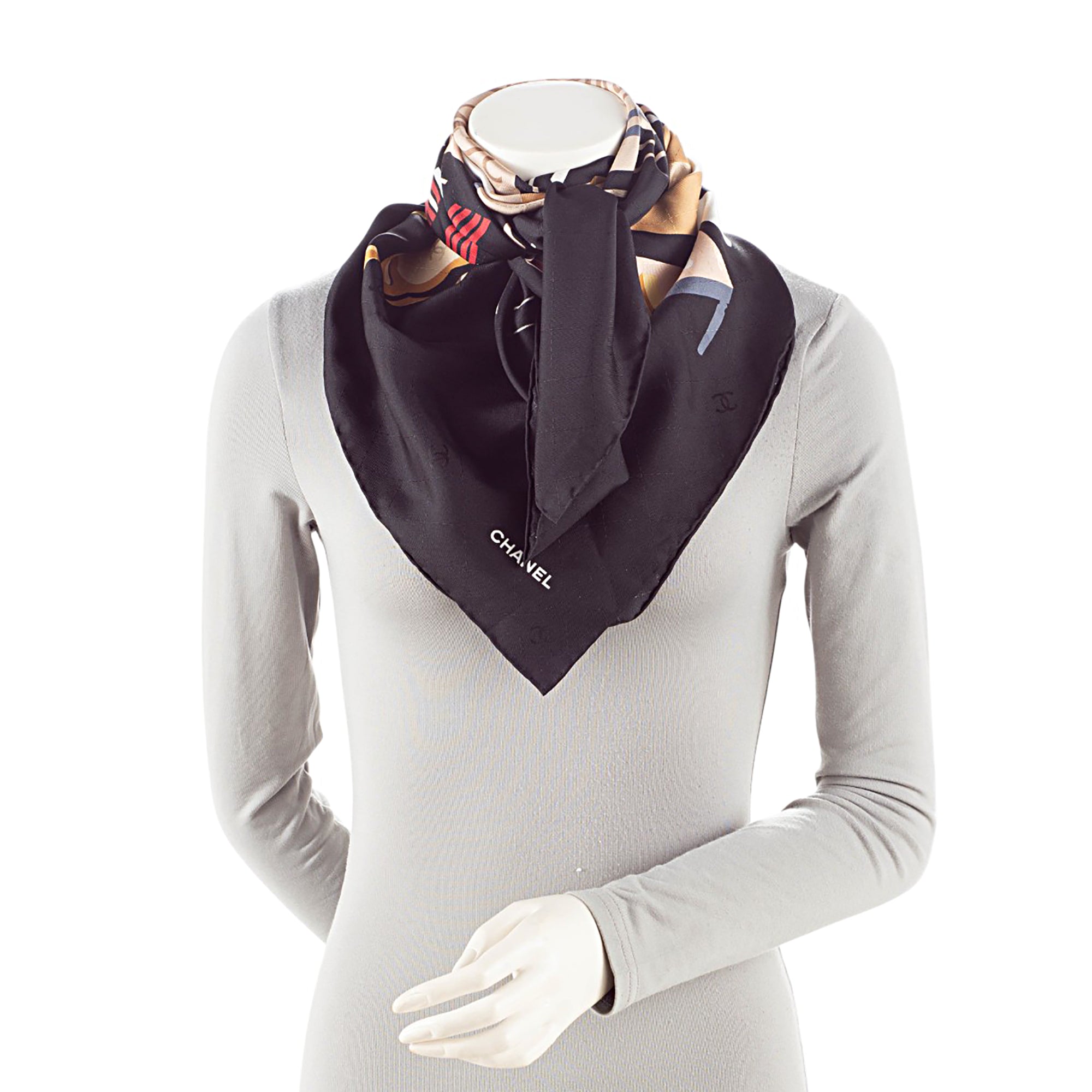Chanel Silk Coco's Window 90cm Scarf