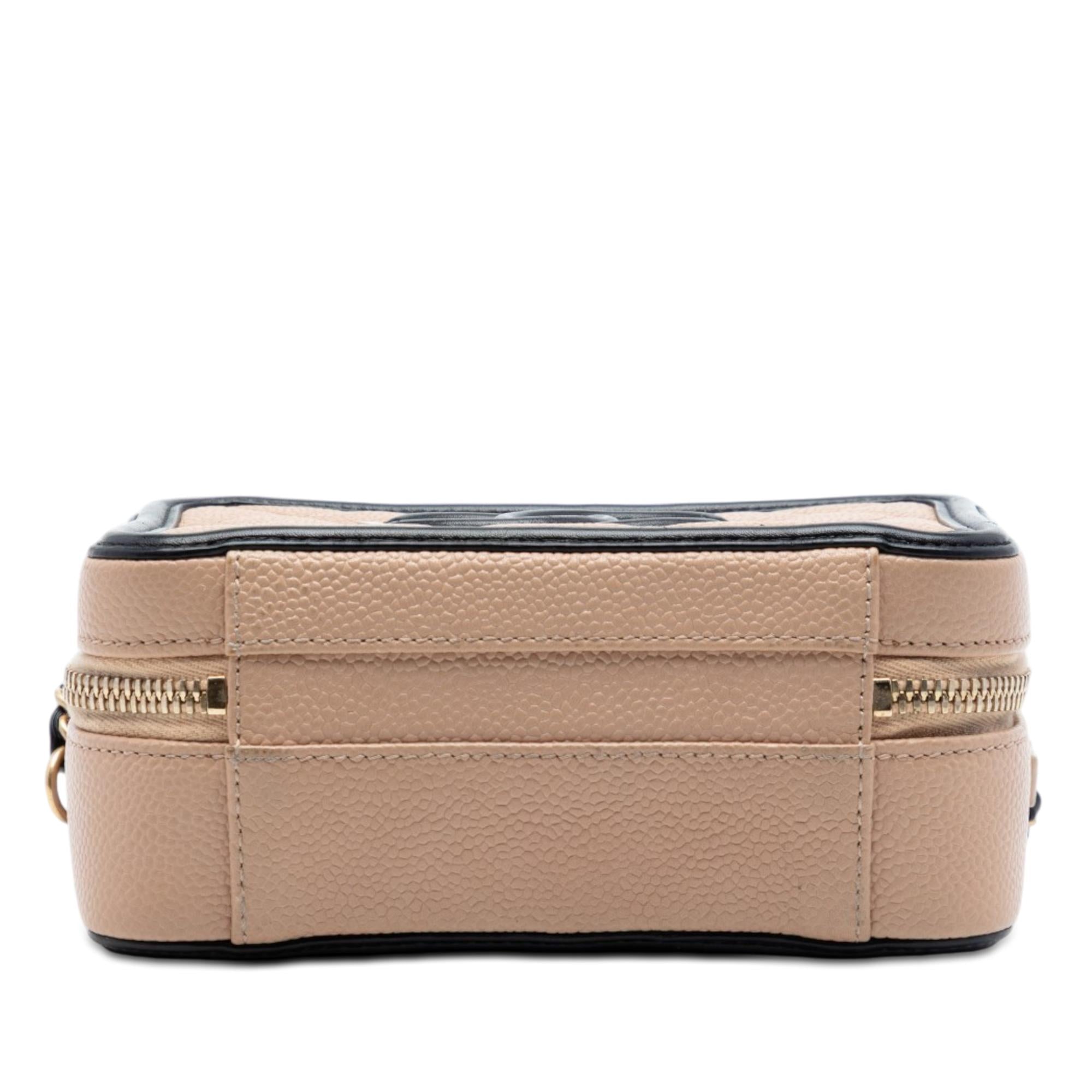 Chanel Small Bicolor Caviar CC Filigree Vanity Case