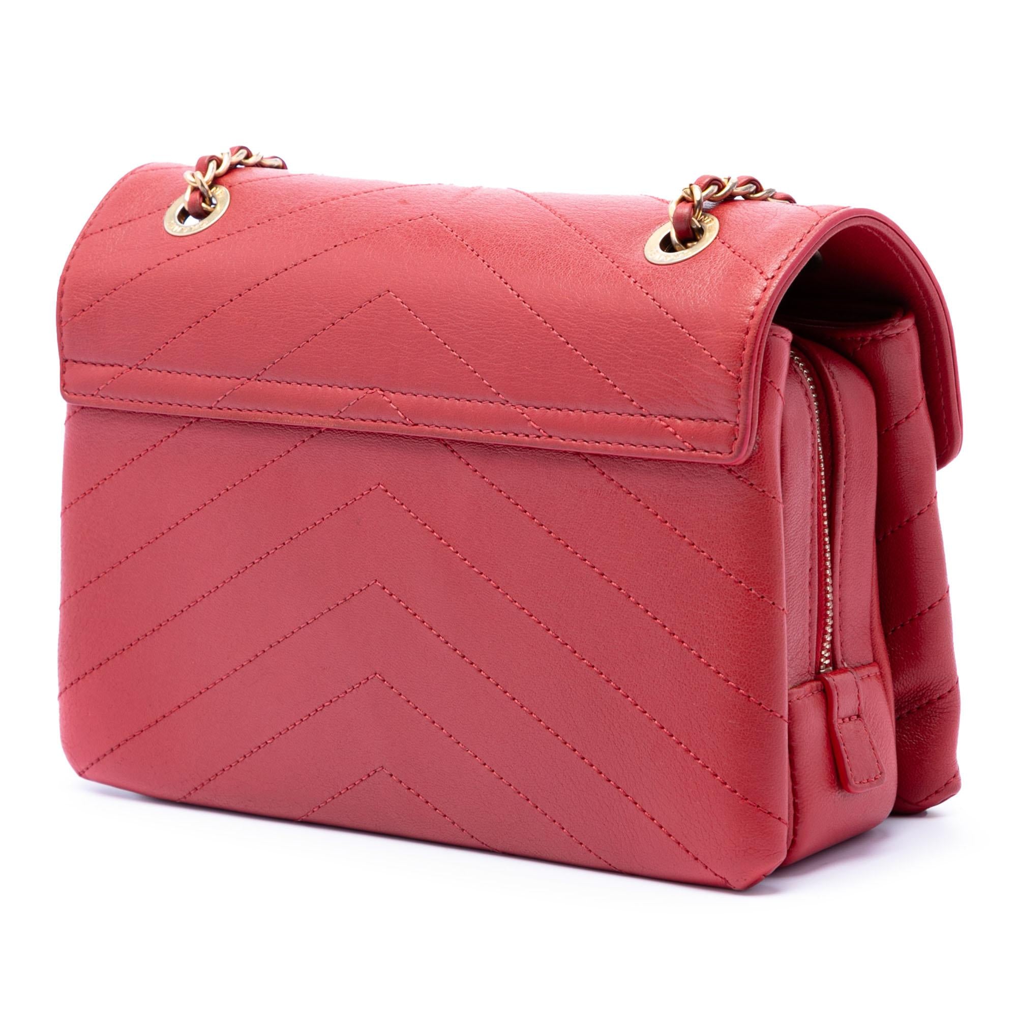 Chanel Small CC Chevron Calfskin Envelope Flap