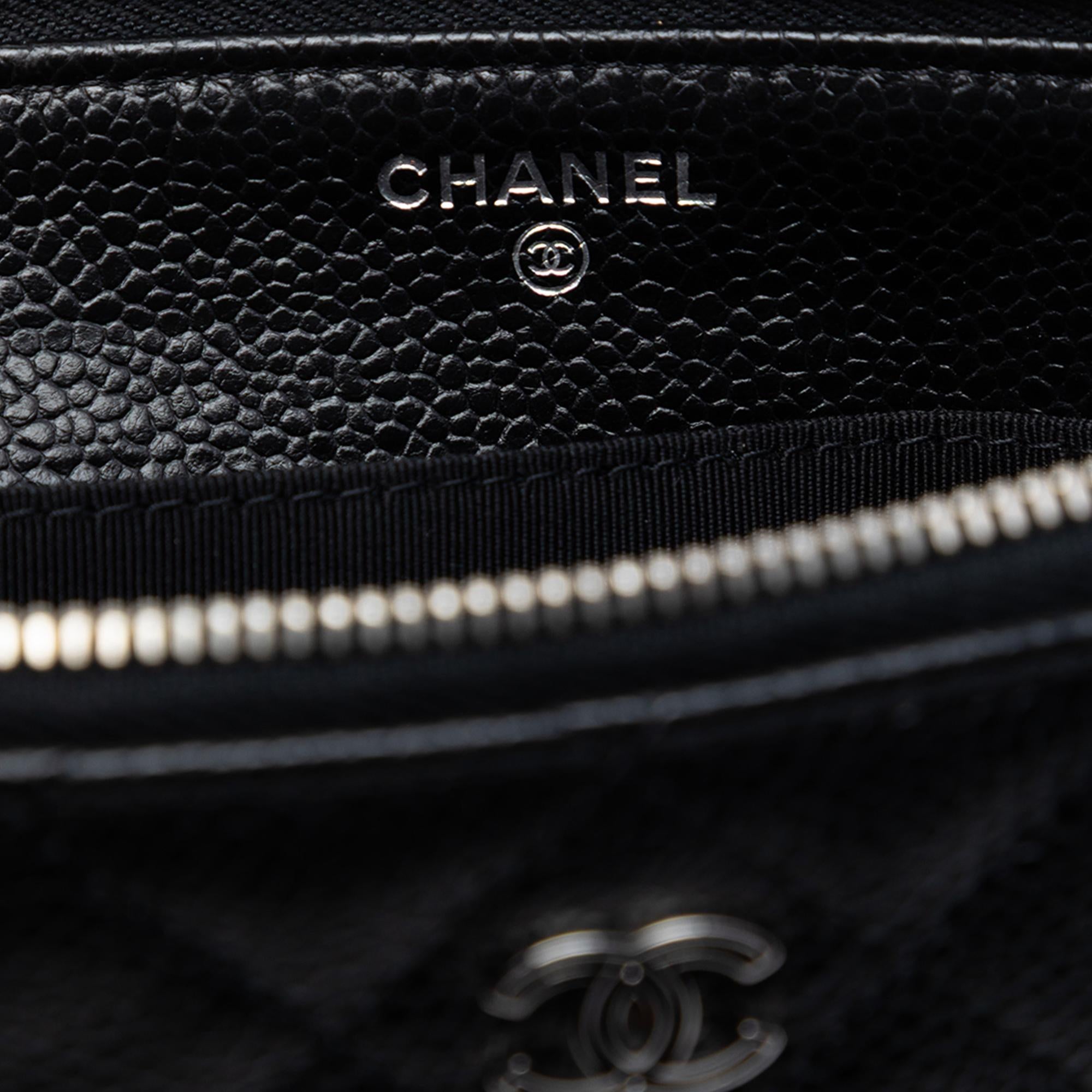 Chanel Small CC Quilted Caviar Zip Pouch