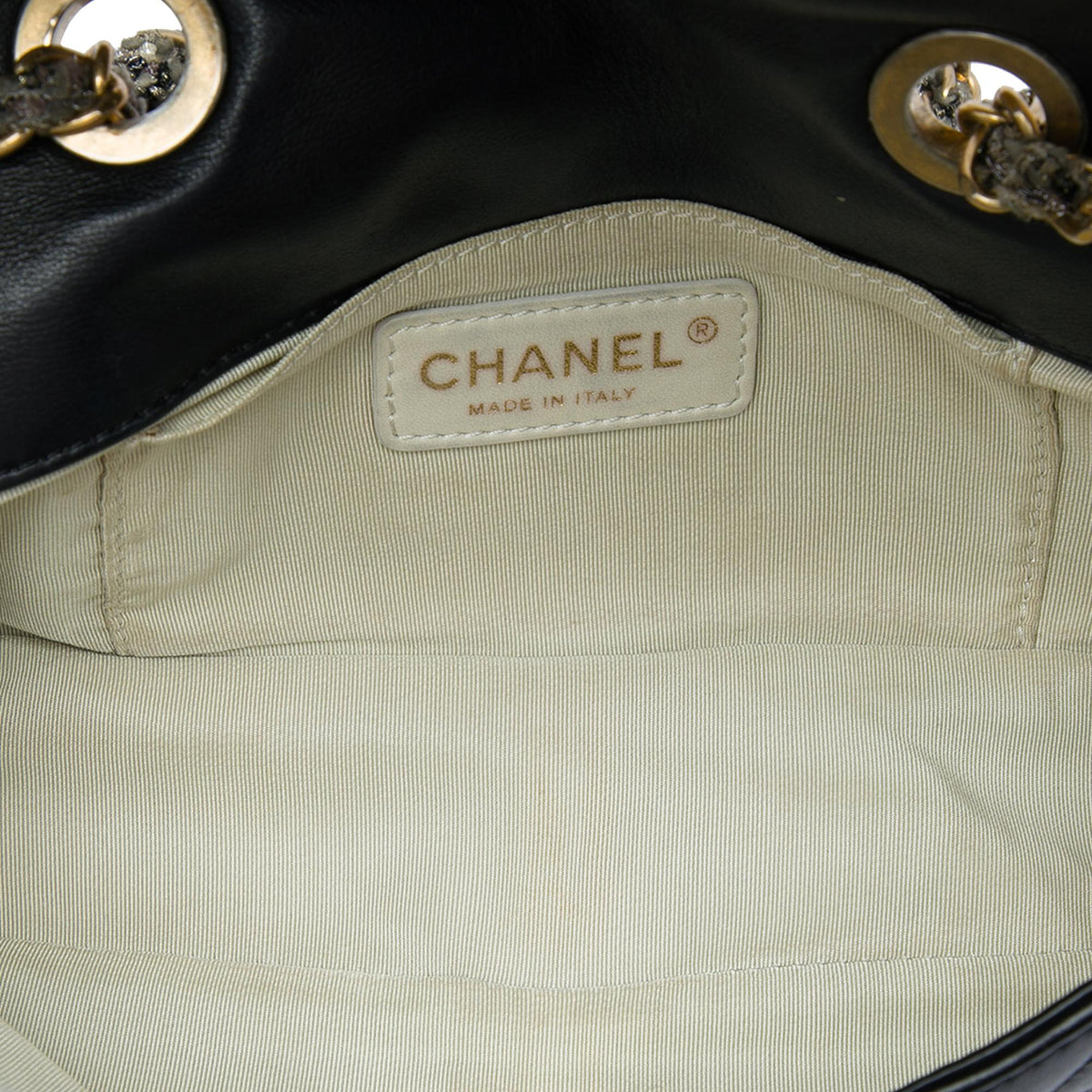 Chanel Small CC Quilted Lambskin and Tweed Chain Flap