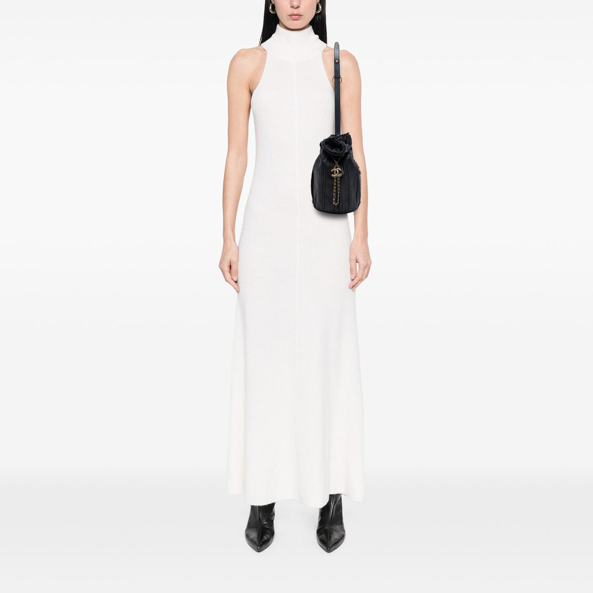 Chanel Small Calfskin Coco Pleats Drawstring Backpack