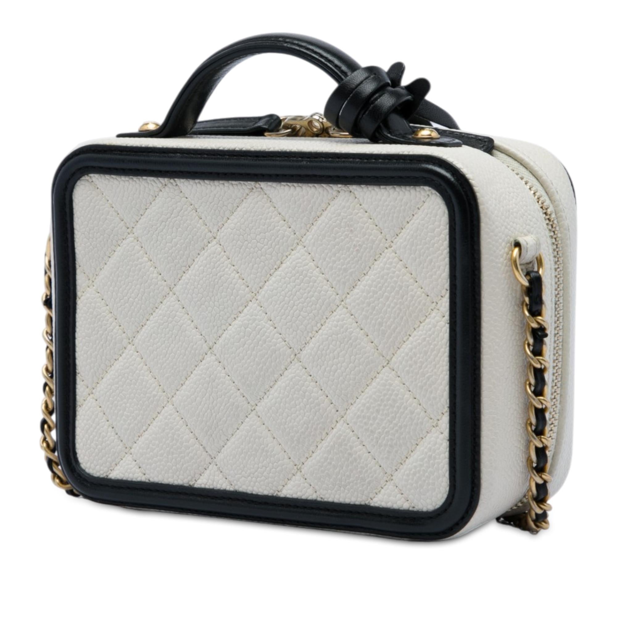 Chanel Small Caviar CC Filigree Vanity Case