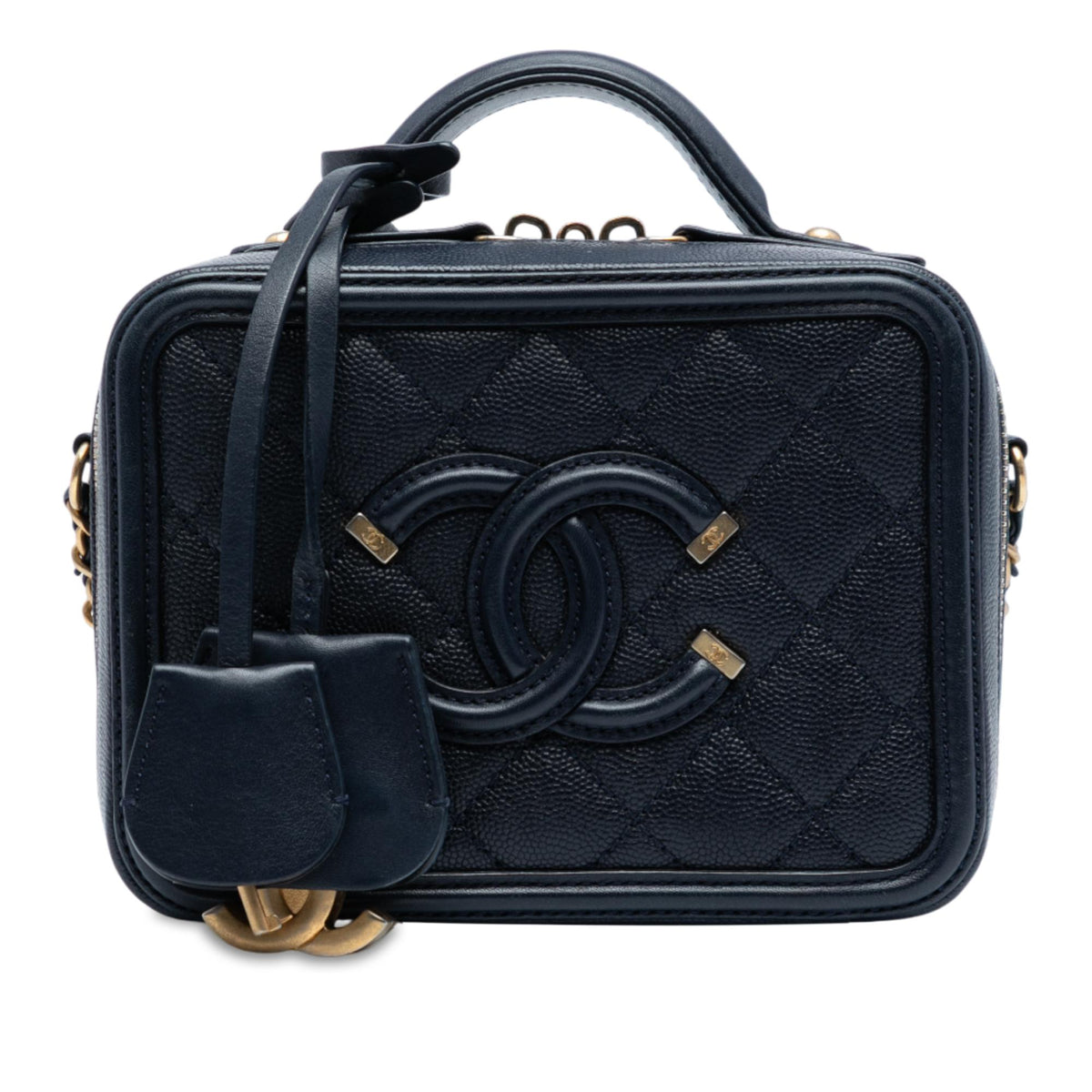 Chanel Small Caviar CC Filigree Vanity Case