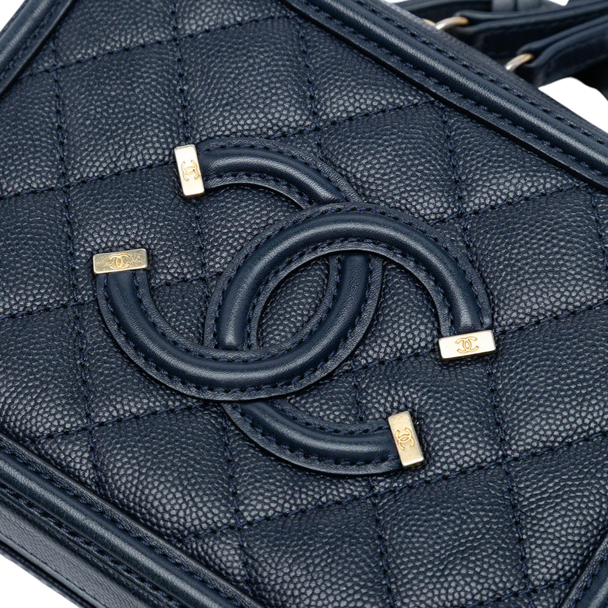 Chanel Small Caviar CC Filigree Vanity Case