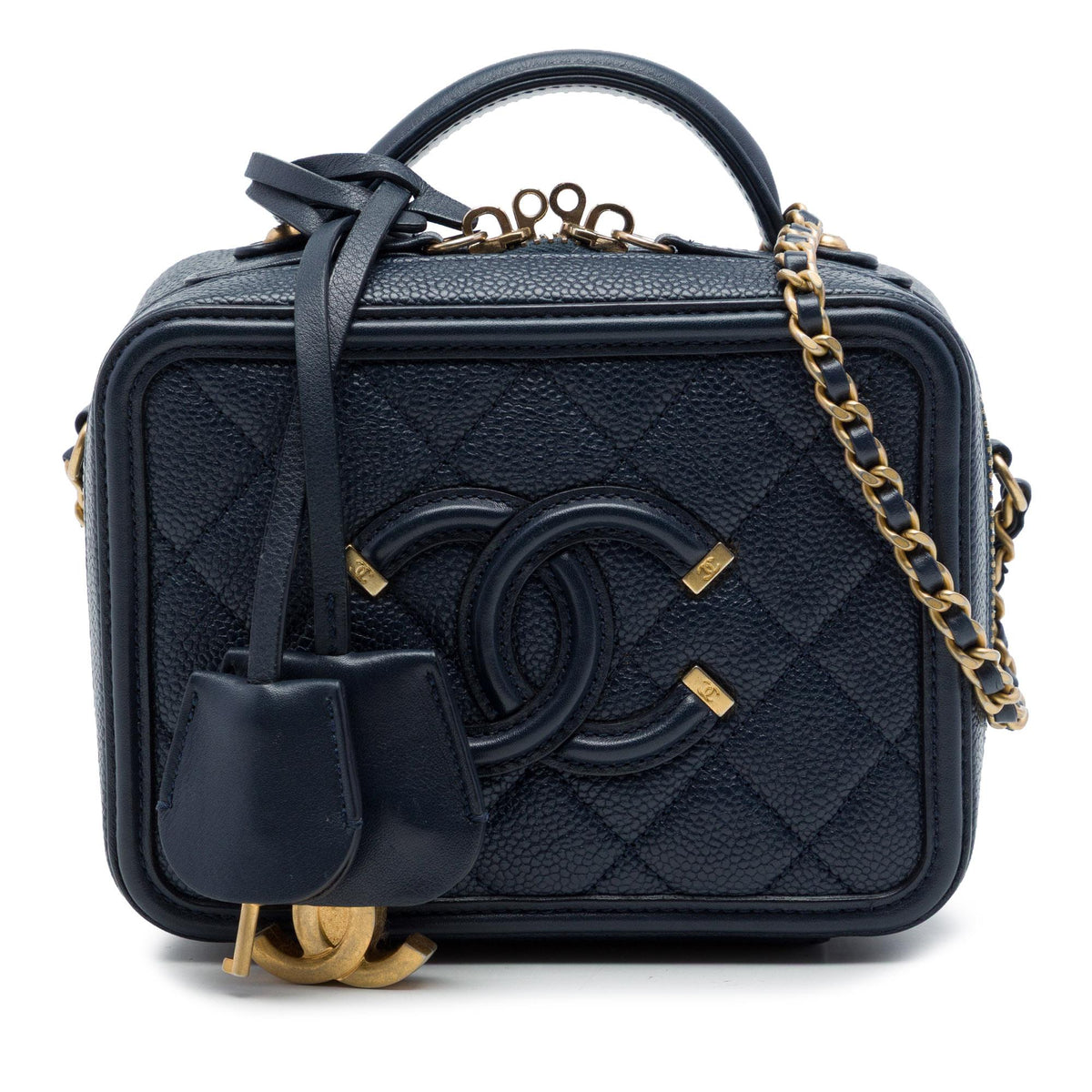Chanel Small Caviar CC Filigree Vanity Case