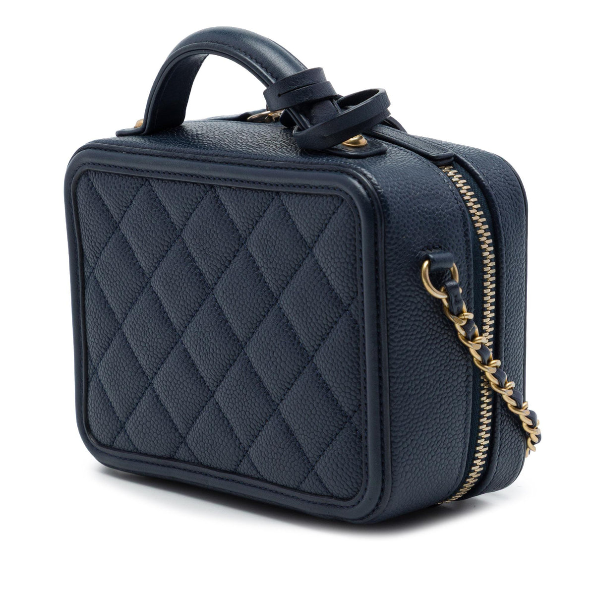 Chanel Small Caviar CC Filigree Vanity Case