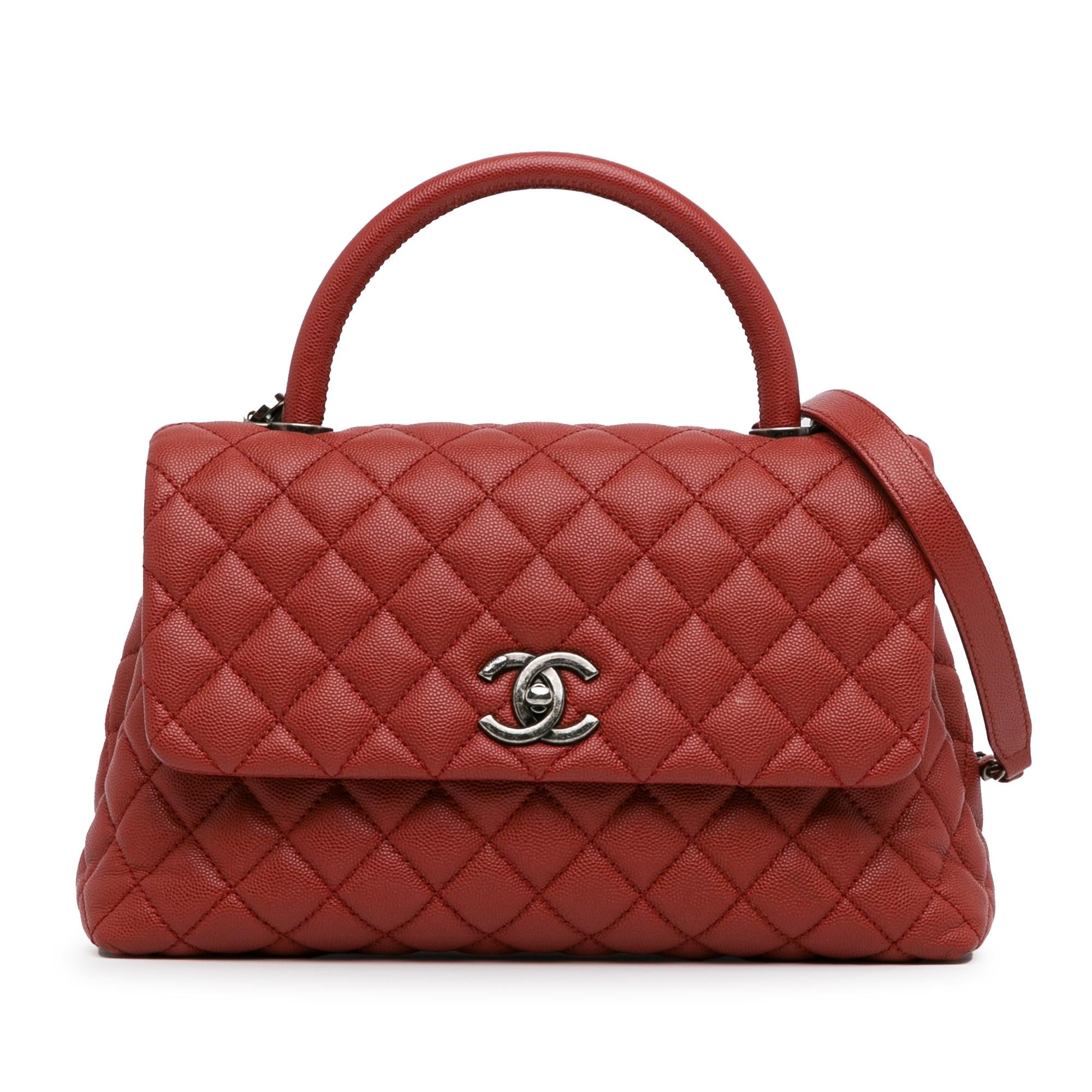 Chanel Small Caviar Coco Top Handle Bag (SHG-f1R70w)