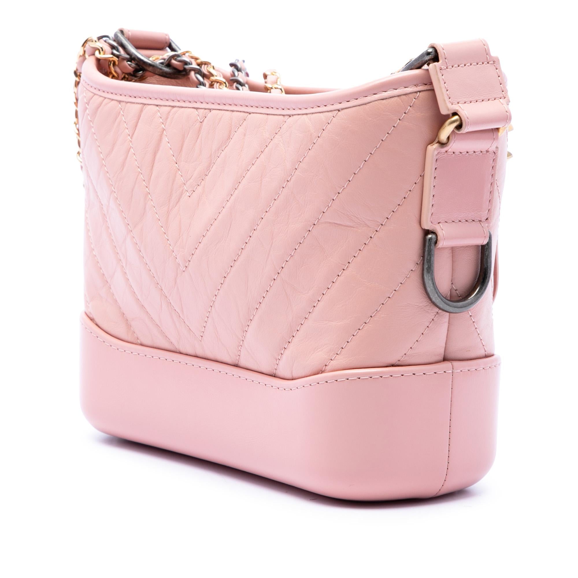 Chanel Small Chevron Aged Calfskin Gabrielle Hobo