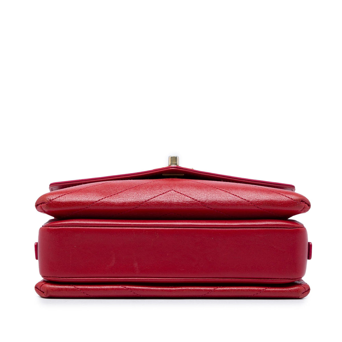 Chanel Small Chevron Lambskin Stitched Envelope Flap