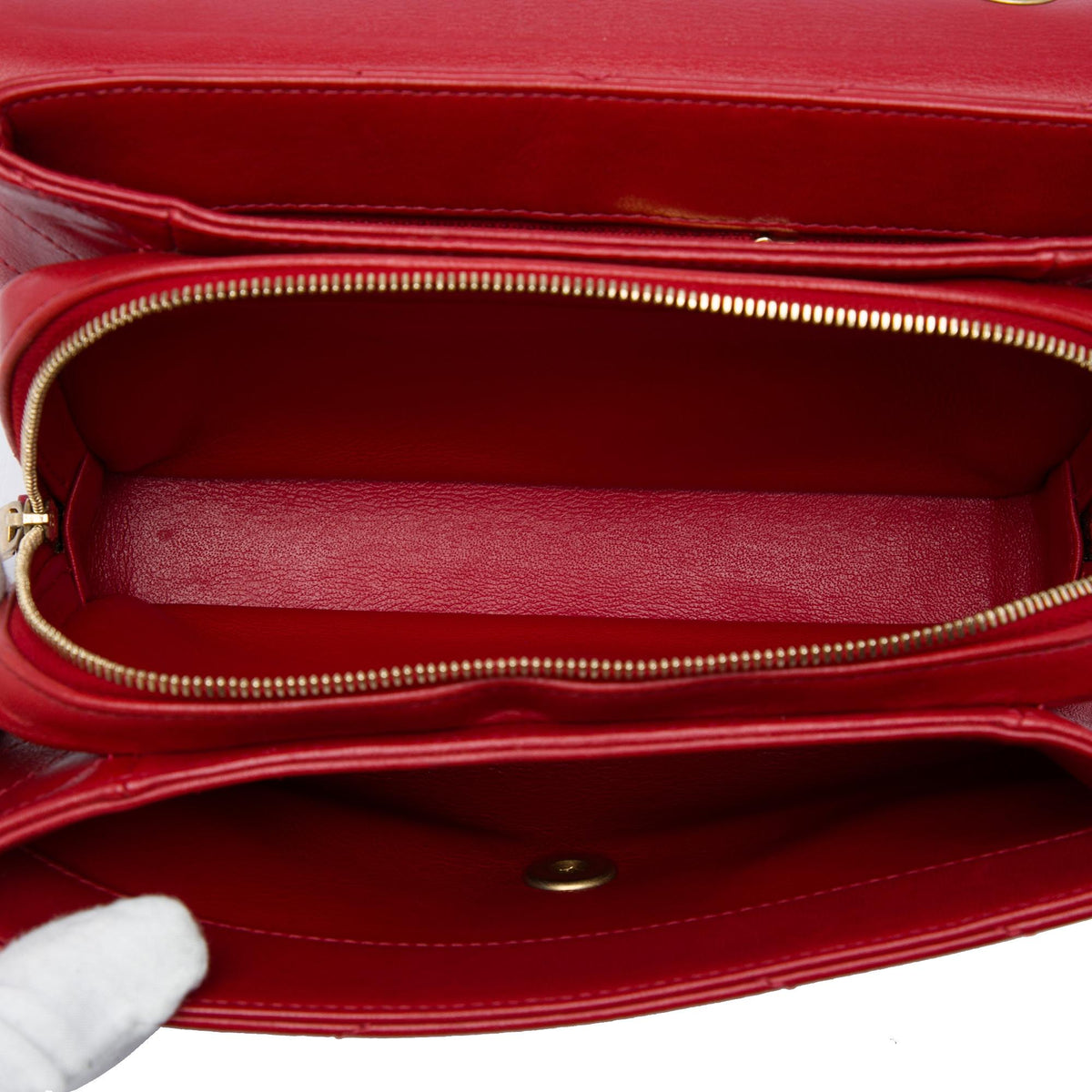 Chanel Small Chevron Lambskin Stitched Envelope Flap