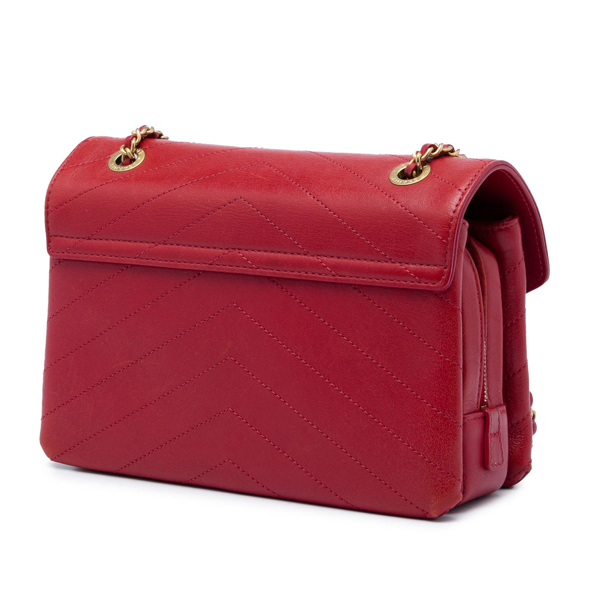 Chanel Small Chevron Lambskin Stitched Envelope Flap