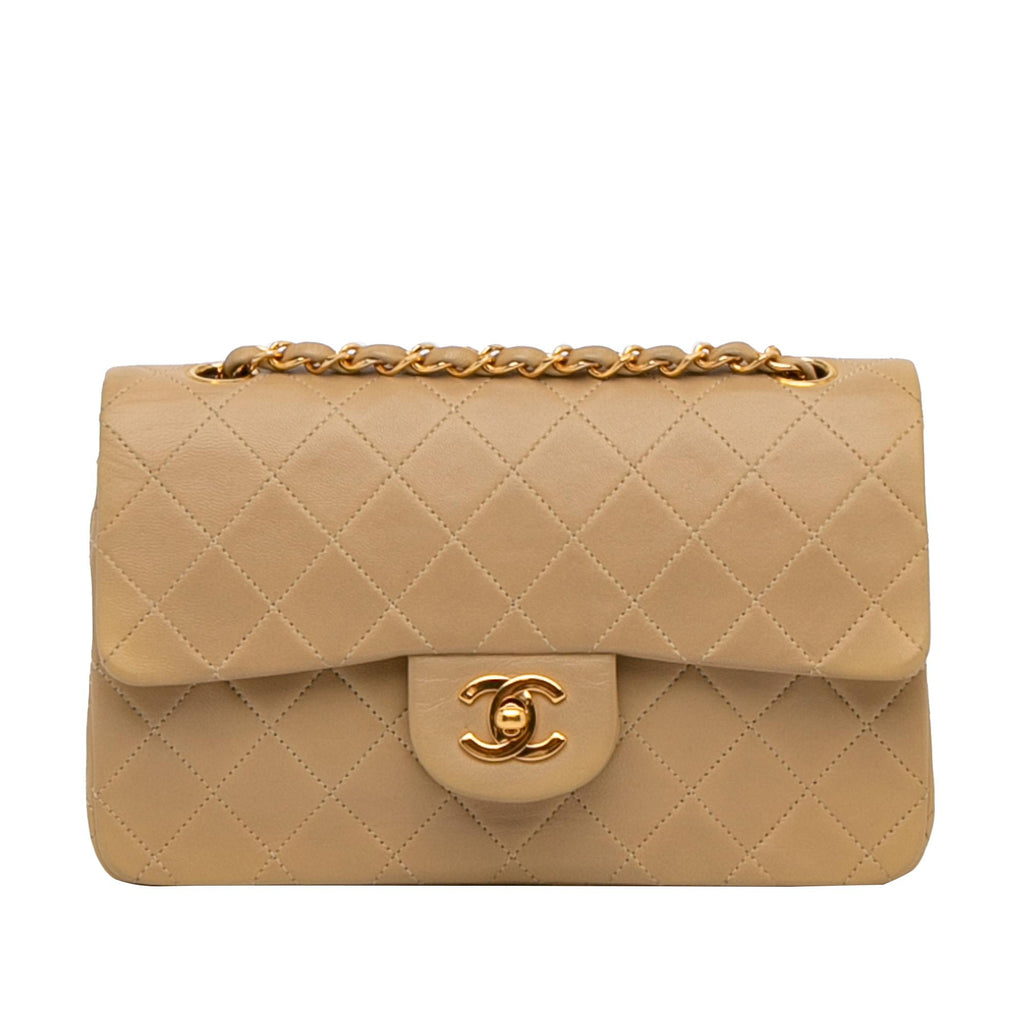 Chanel Small Classic Lambskin Leather Double Flap Bag (SHG-33688) – LuxeDH