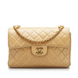 CHANEL Classic Double Flap Small Shoulder Bag White Lambskin from