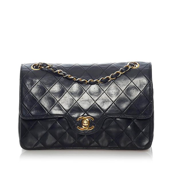 Chanel Small Classic Lambskin Leather Double Flap Bag (SHG-30354)