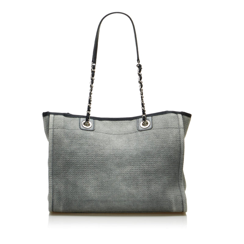 Chanel Grey Canvas Large Deauville Shopping Bag