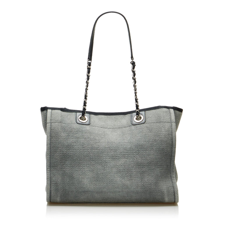 Chanel Grey Canvas Large Deauville Tote in Gray