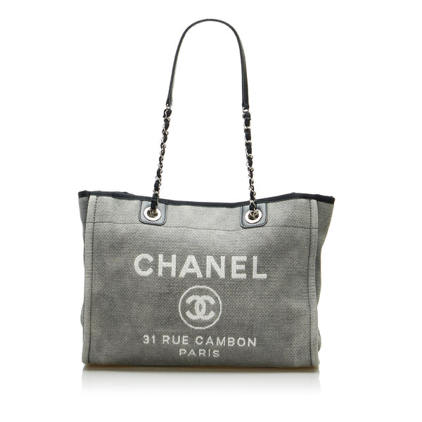 Chanel Deauville Canvas Tote Bag
