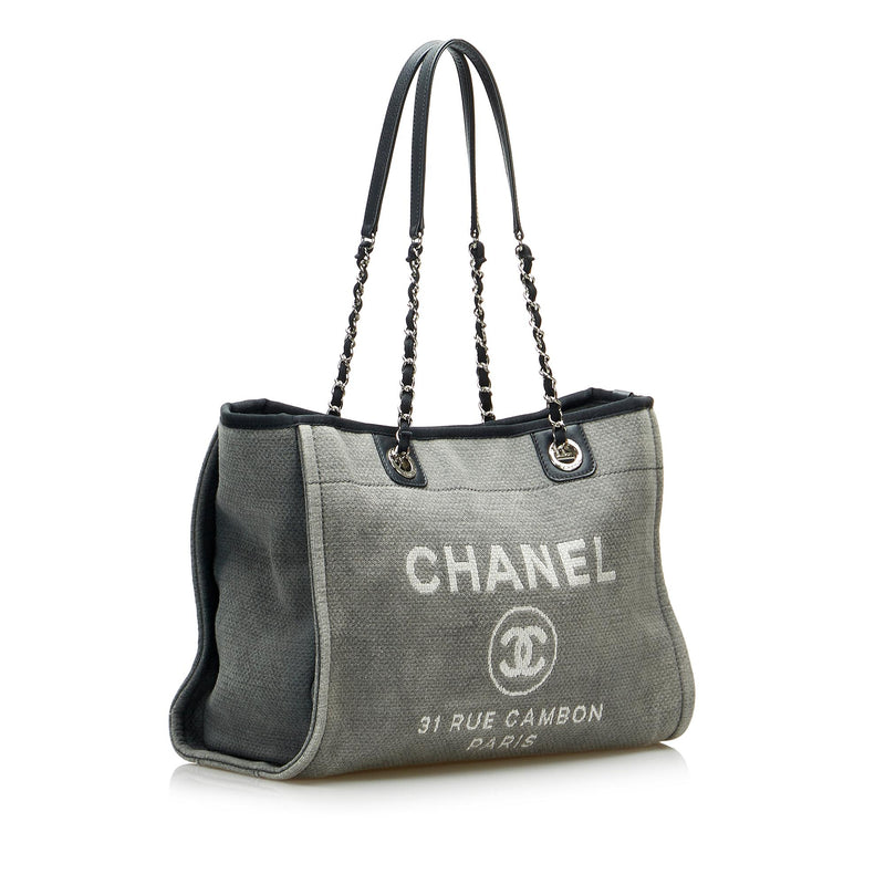 Chanel Glazed Leather Deauville Shopping Tote Bag, Women's Fashion