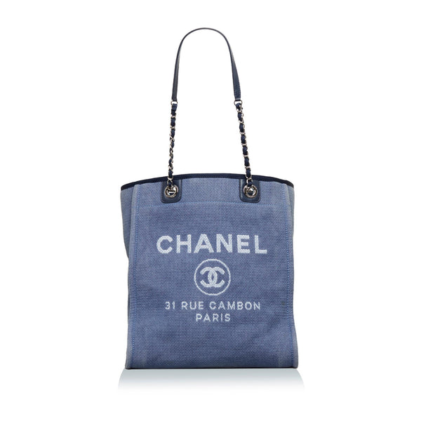 ✖️SOLD✖️ Chanel New Small Deauville Shopping Tote in Dark Blue