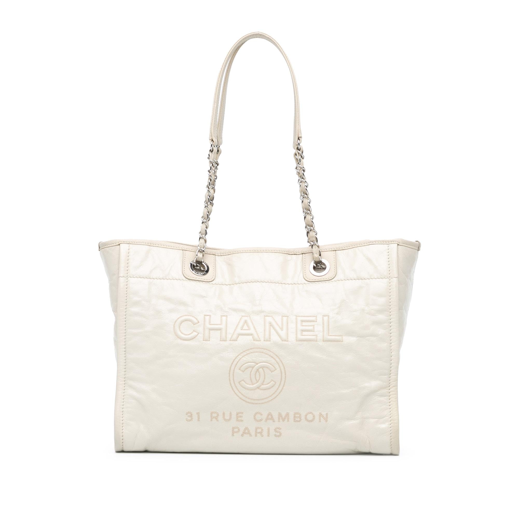 Chanel Small Glazed Calfskin Deauville Tote (SHG-QE8xIp)