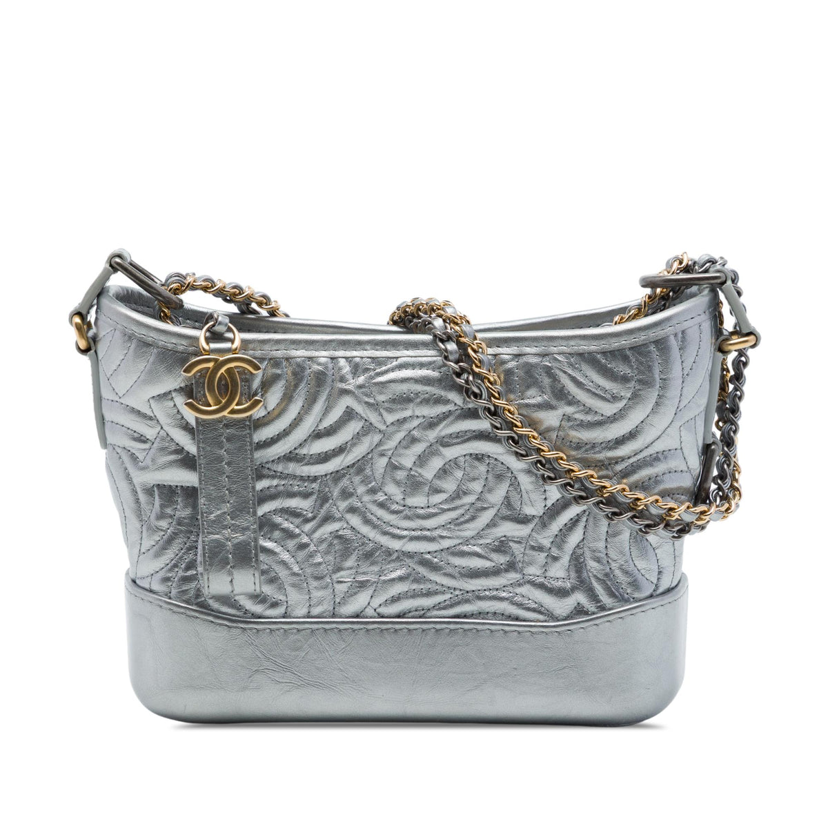 Chanel Small Metallic Calfskin CC Stitched Gabrielle Hobo