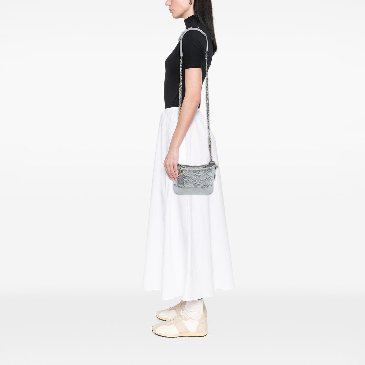 Chanel Small Metallic Calfskin CC Stitched Gabrielle Hobo