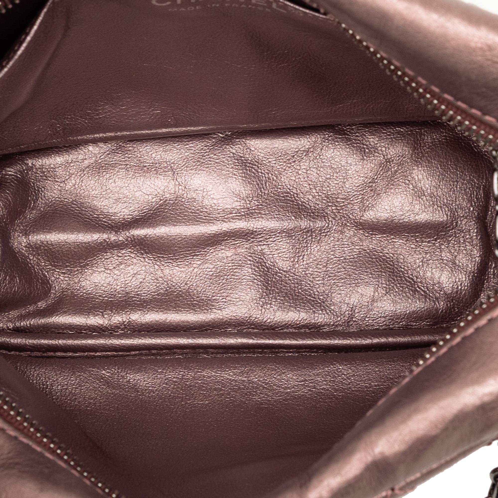 Chanel Small Metallic Quilted Aged Calfskin Reissue Camera Bag
