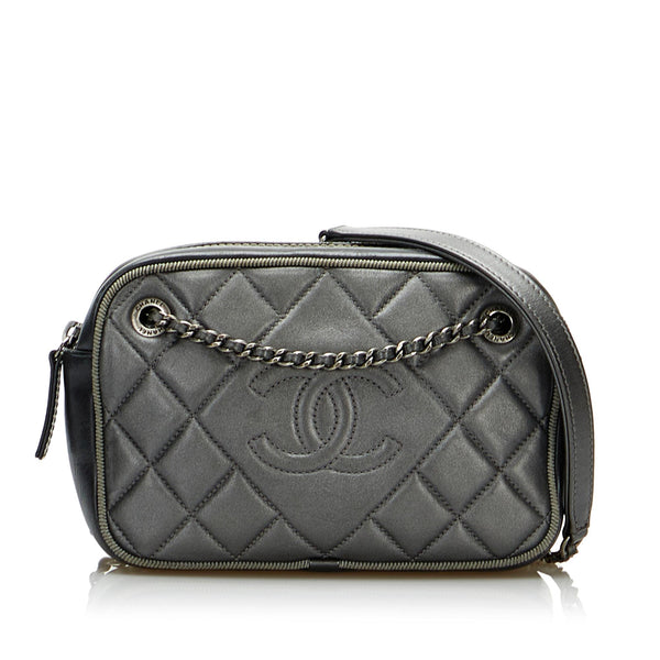 CHANEL Lambskin Quilted Mini Top Handle Rectangular Flap Light