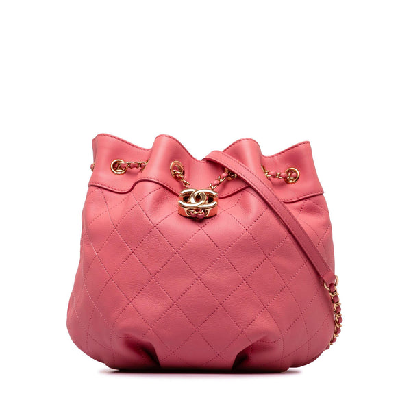 Chanel Small Quilted Calfskin Bucket Bag (SHG-aS6Bni)