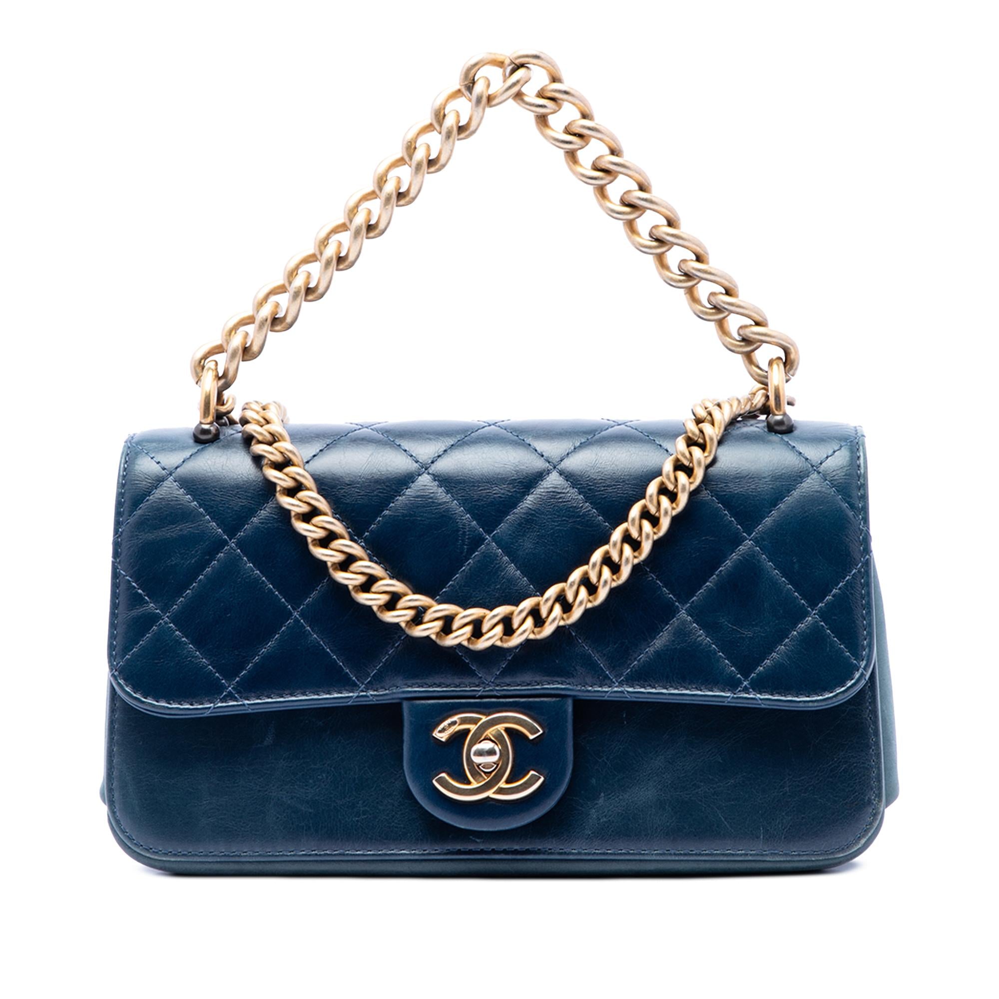 Chanel Small Quilted Calfskin Straight Lined Flap