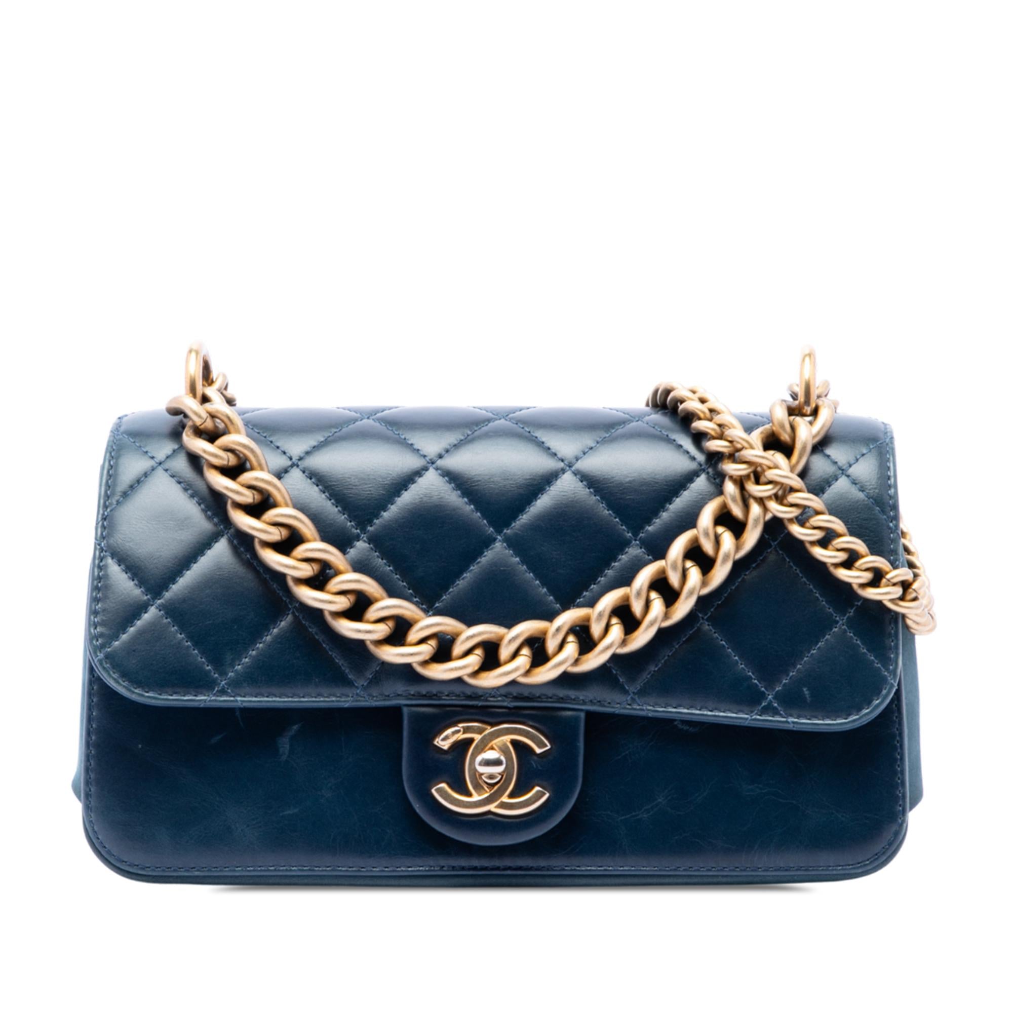 Chanel Small Quilted Calfskin Straight Lined Flap