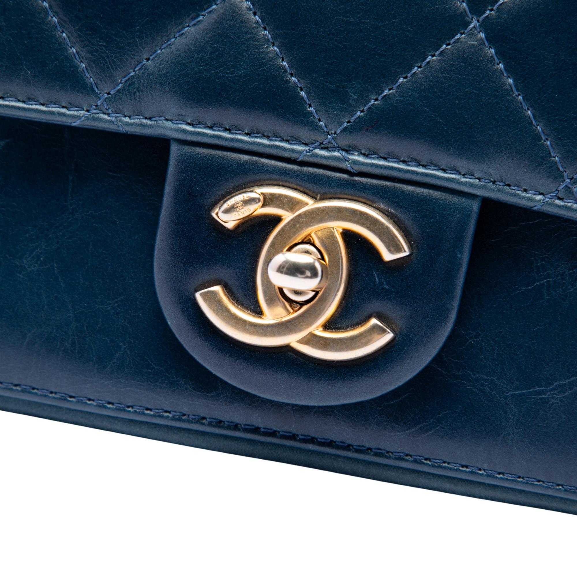 Chanel Small Quilted Calfskin Straight Lined Flap