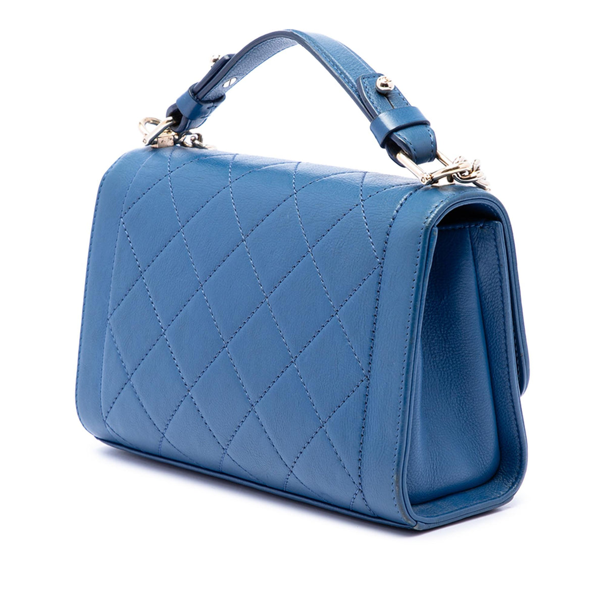 Chanel Small Quilted Grained Calfskin Label Click Flap