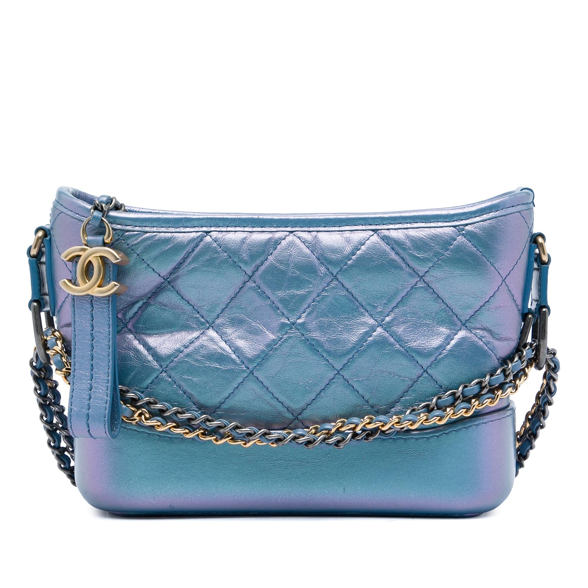 Chanel Small Quilted Iridescent Aged Calfskin Gabrielle Hobo