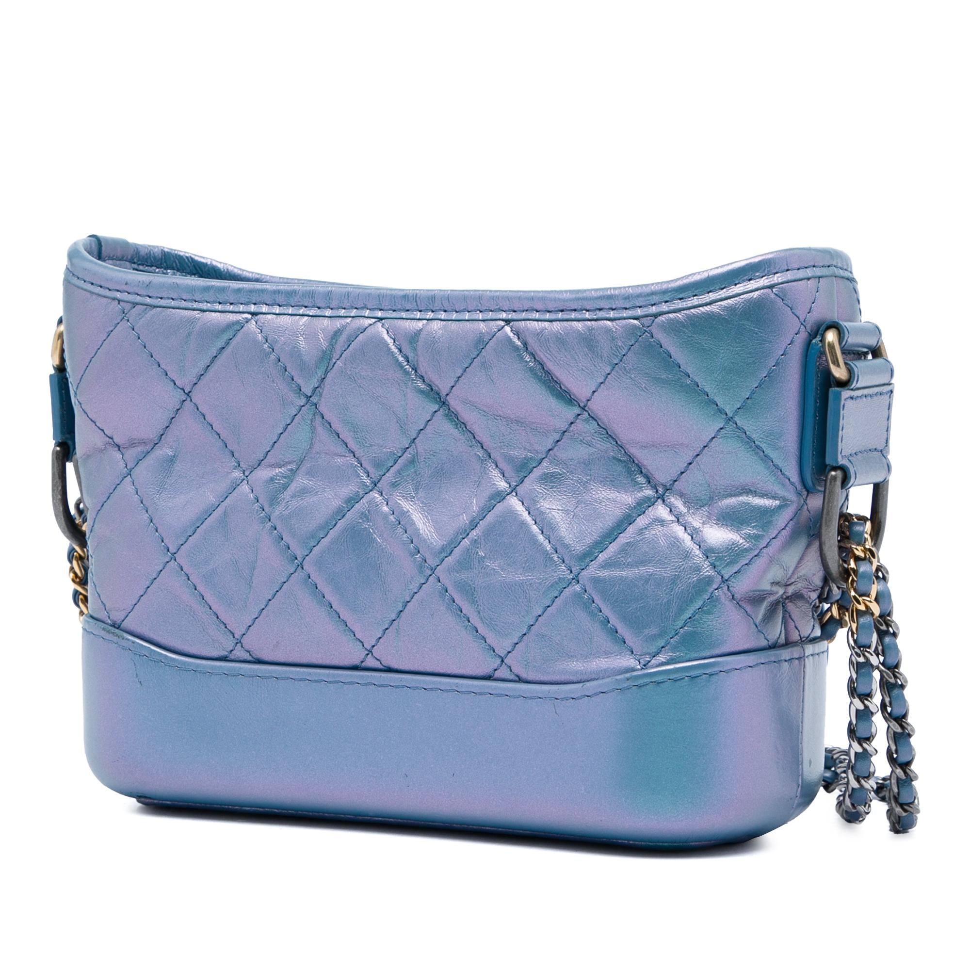 Chanel Small Quilted Iridescent Aged Calfskin Gabrielle Hobo