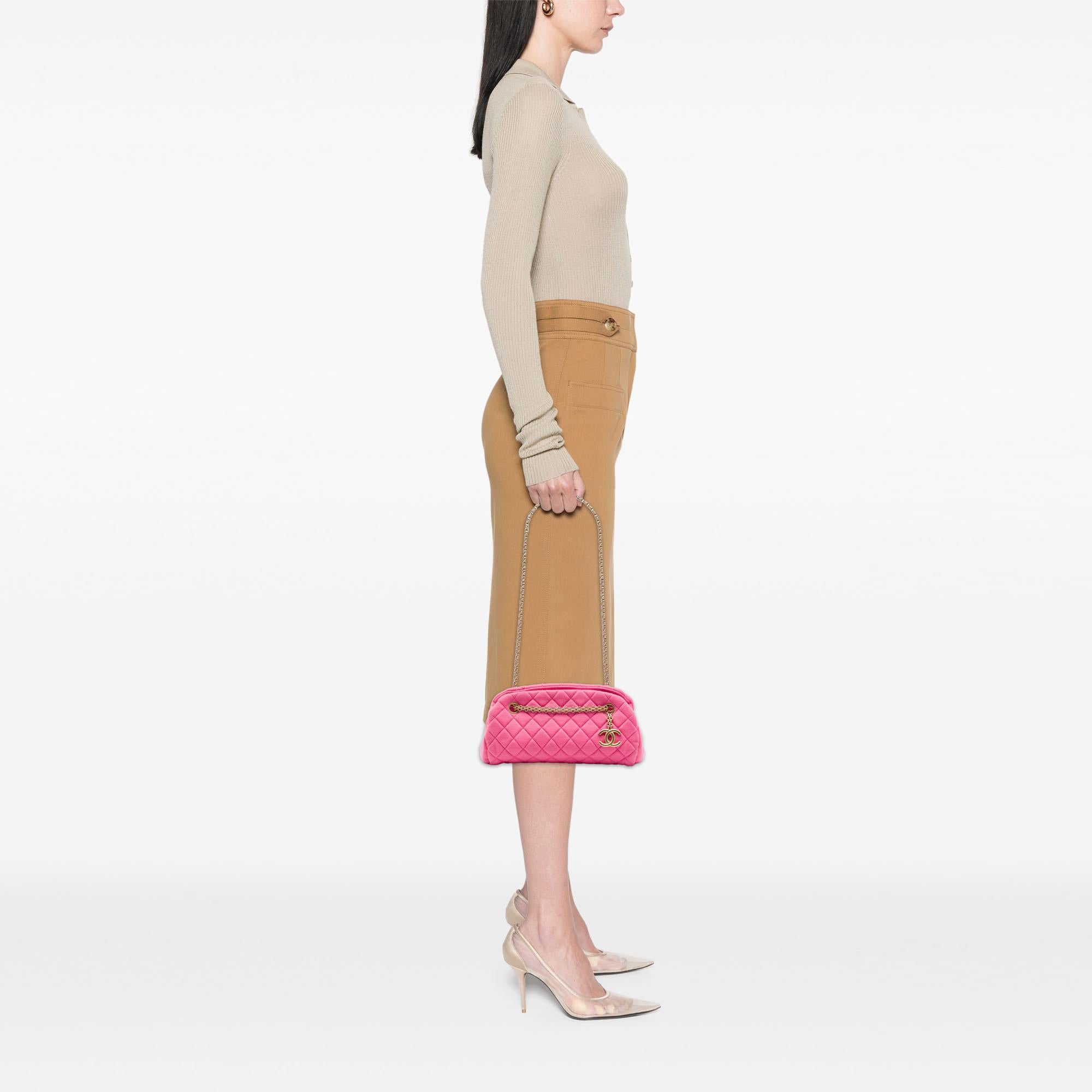Chanel Small Quilted Jersey Just Mademoiselle Bowling Bag