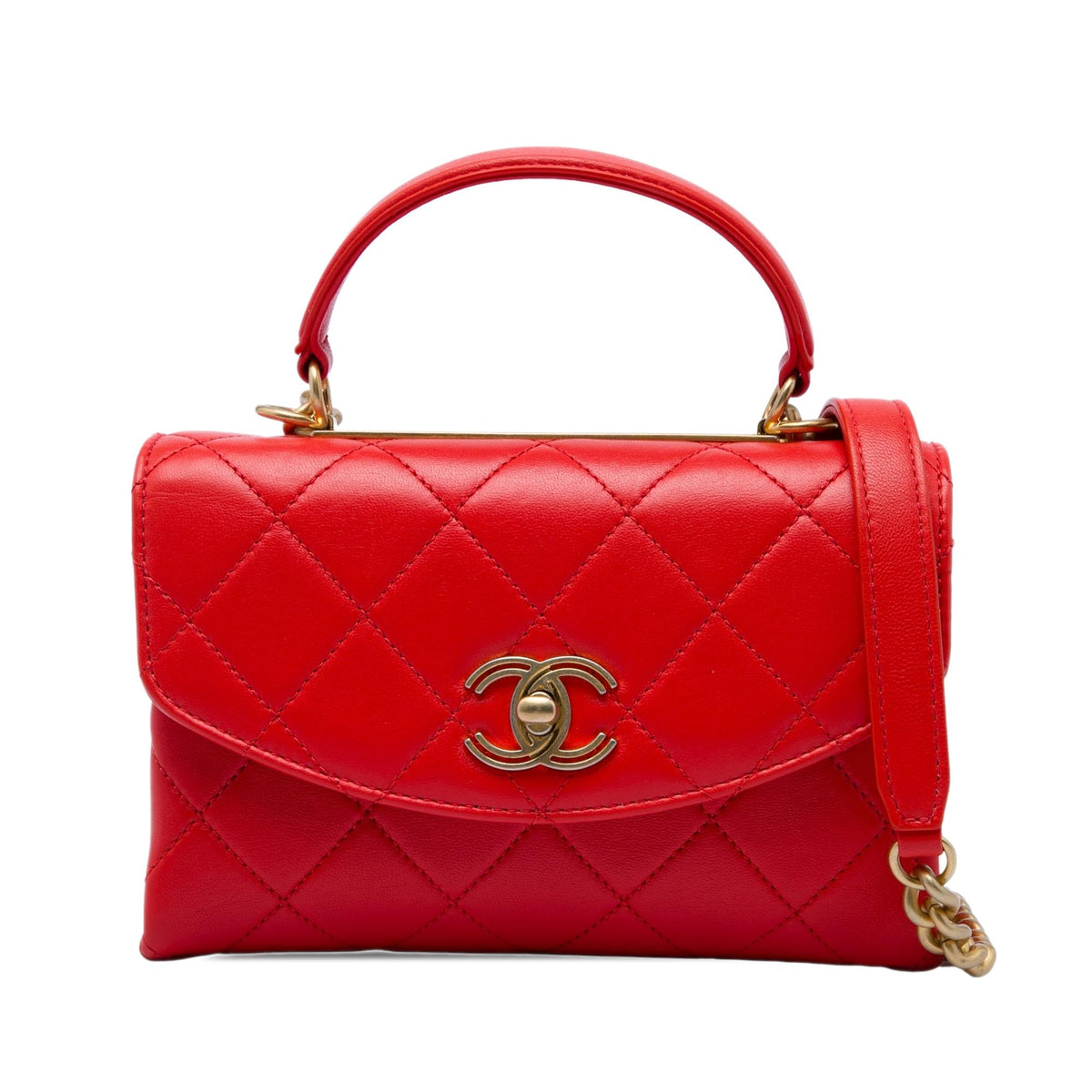 Chanel Small Quilted Lambskin Trendy Spirit Top Handle Bag