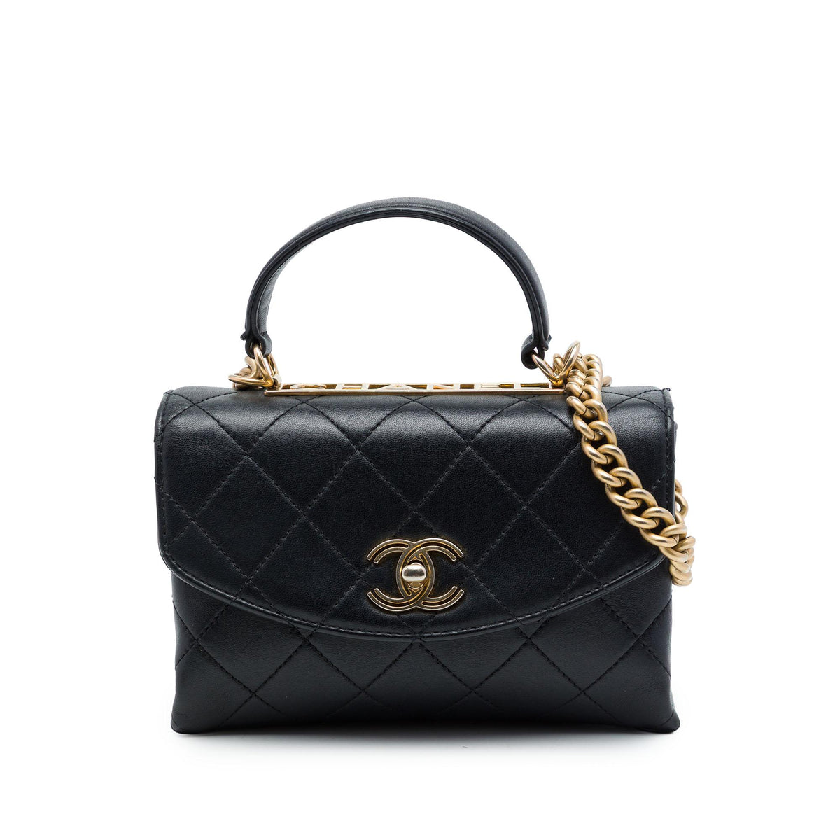 Chanel Small Quilted Lambskin Trendy Spirit Top Handle Bag