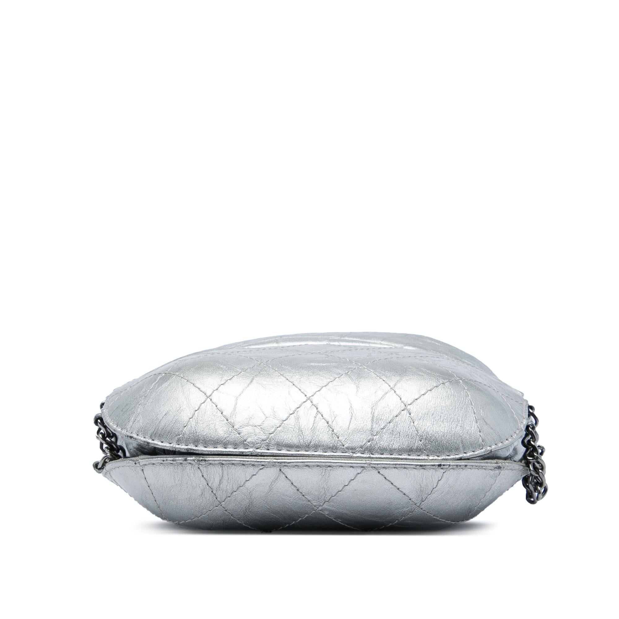 Chanel Small Quilted Metallic Aged Calfskin Gabrielle Bucket Bag