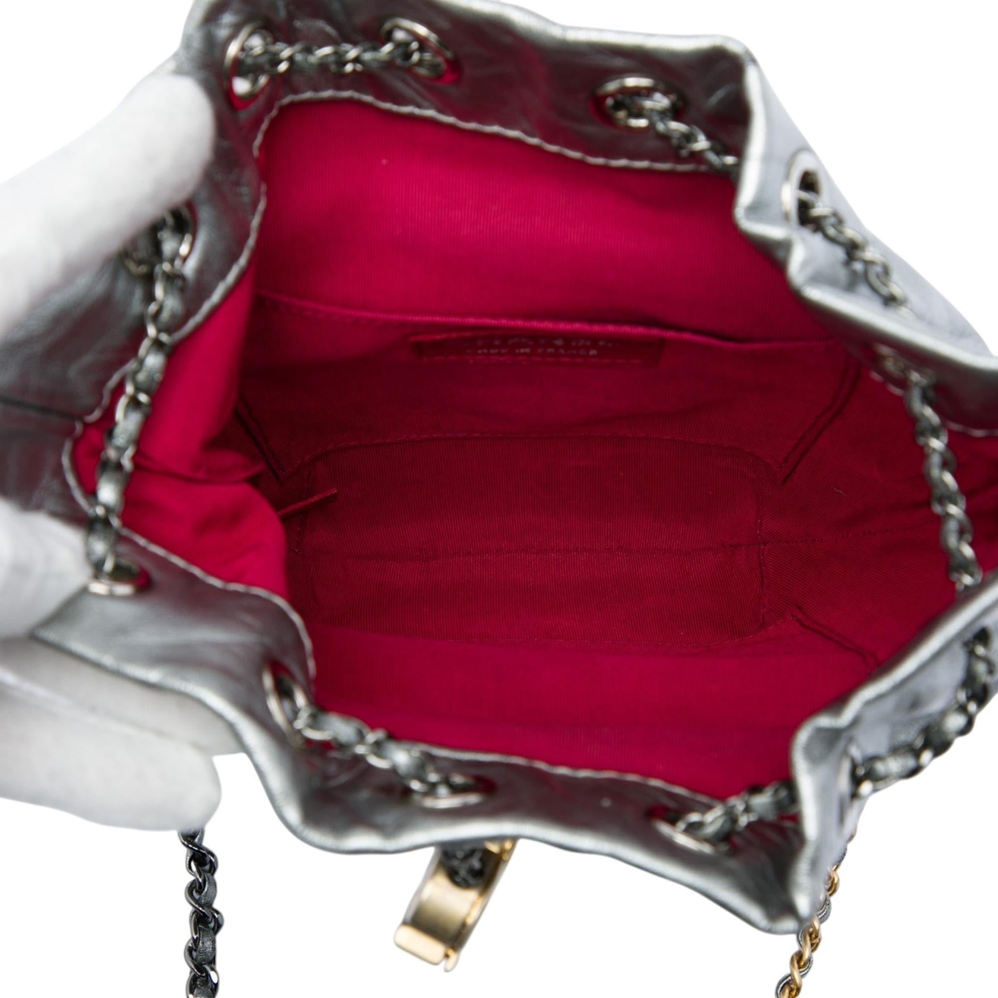 Chanel Small Quilted Metallic Aged Calfskin Gabrielle Bucket Bag